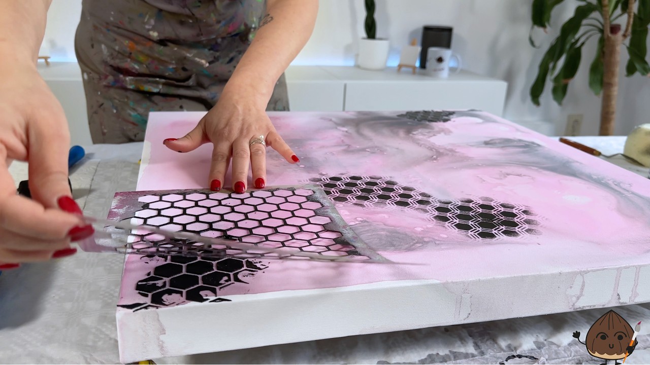Think Pink: Das faszinierende Kunstwerk mit Rosa, Struktur und Glanz