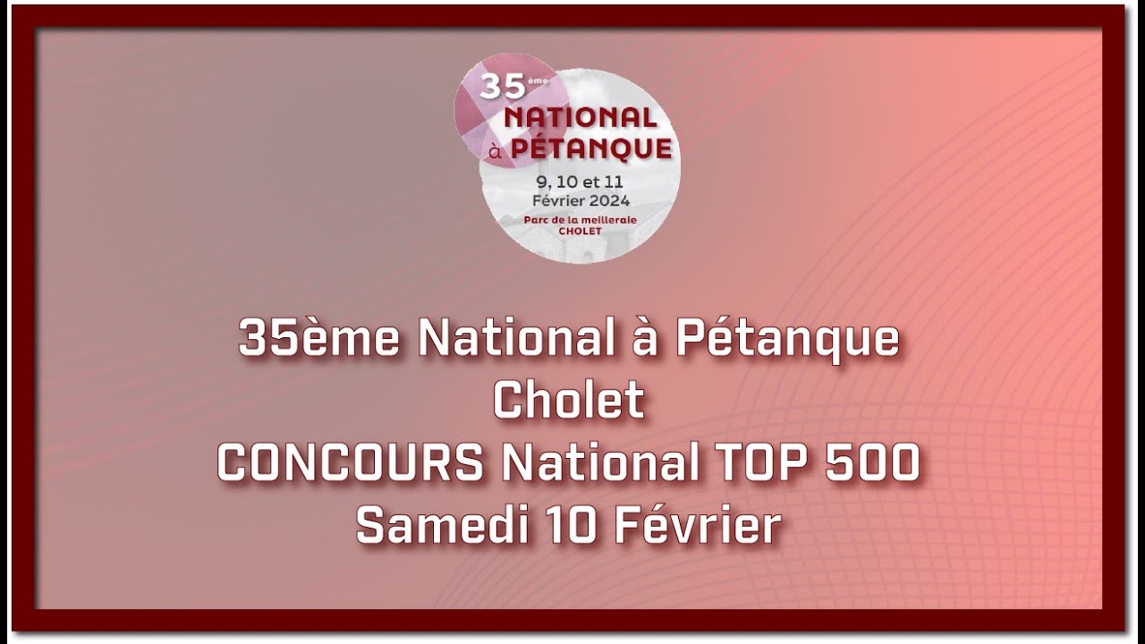 35ème National à Pétanque Cholet - CONCOURS National TOP 500 - Samedi 10 Février