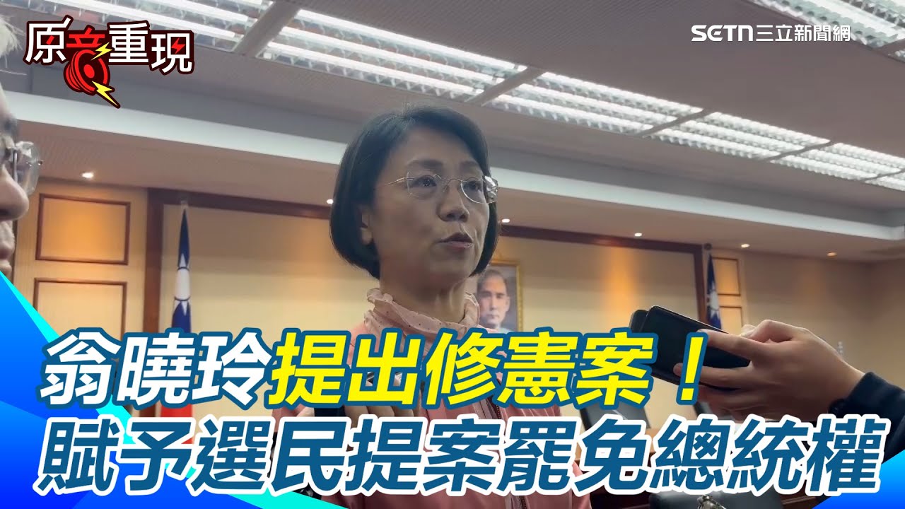翁曉玲再拋修憲提案！選民可以直接提案罷免總統發動權！曝門檻條件「選舉人總數1.5％提議、10％連署」【94要客訴】