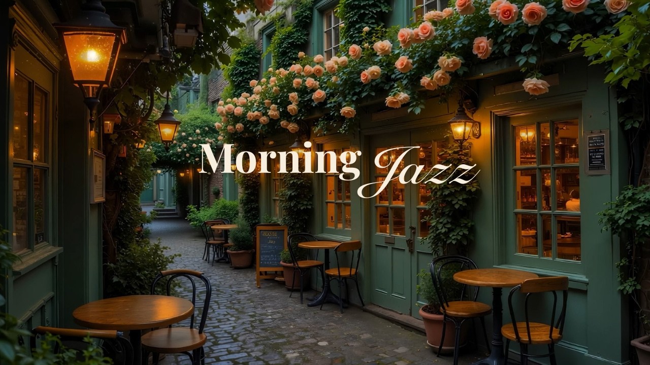 Cozy Outdoor Garden Cafe With Relaxing Morning Tranquill Jazz - Coffee Shop Jazz For Focus, Study