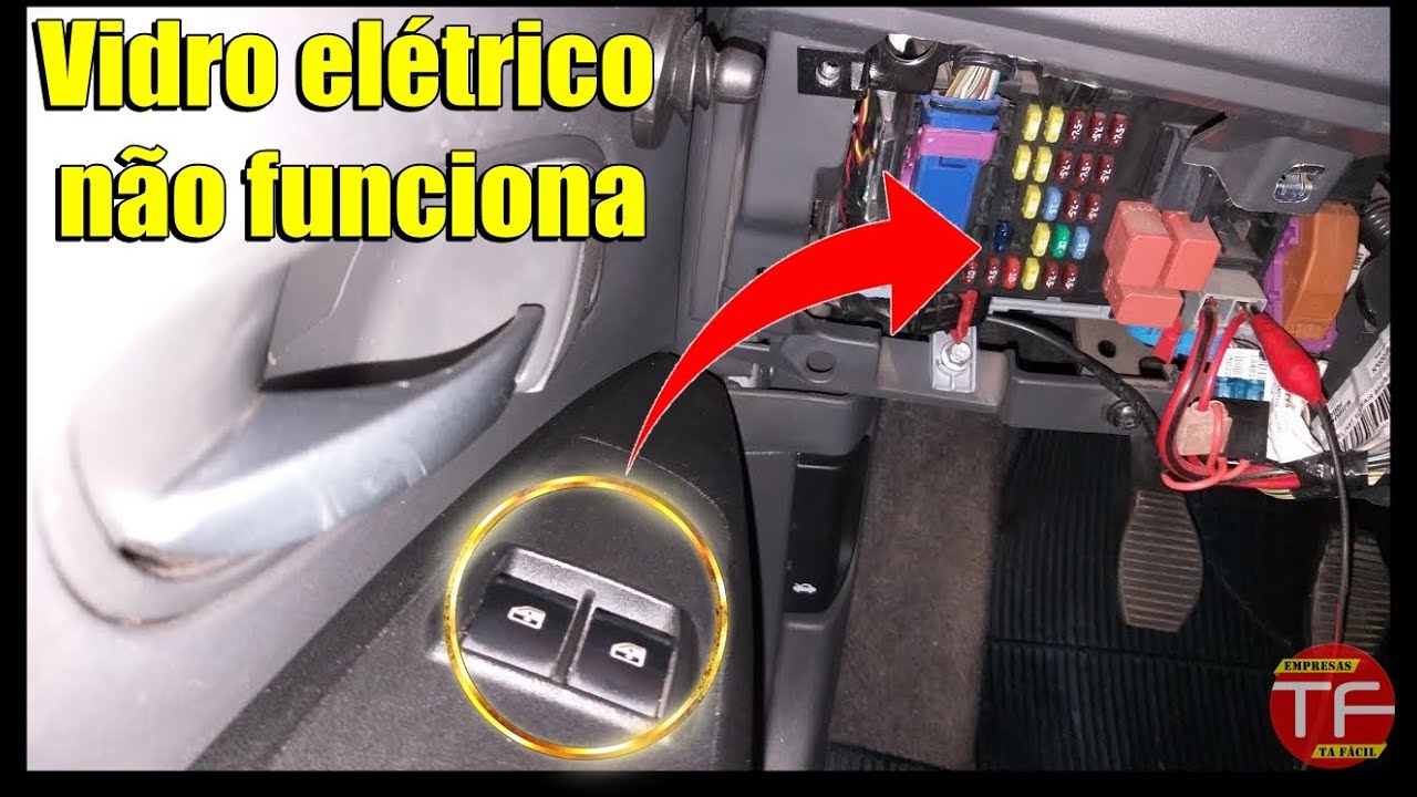 Botão do interruptor do vidro elétrico piscando e vidro não funciona.
