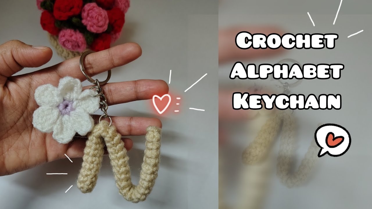 Crochet cute alphabet keychain | Crochet keychain tutorial in 10 mins | How to crochet alphabet 