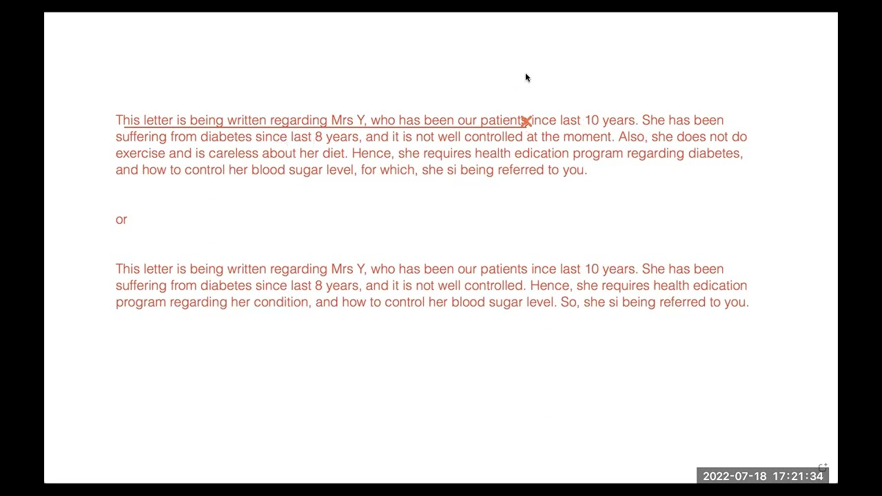 Sample oet writing task | Sample oet video | Beverley Williams oet letter