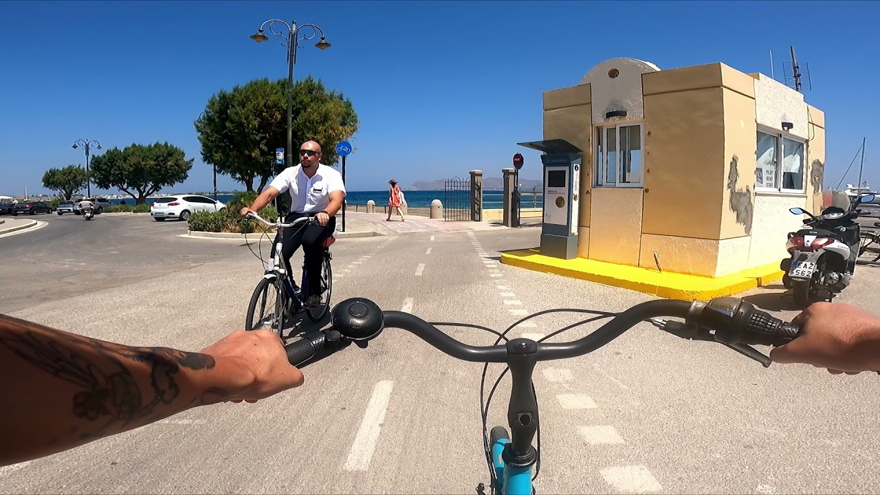 on the bicycle in Kos City greece. summer 2021 go pro black hero 9
