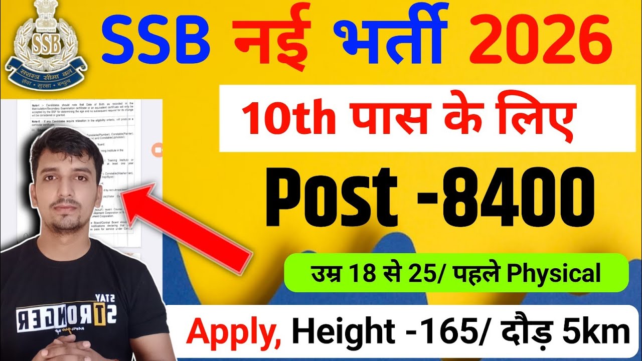 SSB New Vacancy 2026 🎉 SSB Tradesman नई भर्ती Big update ✅10th Pass Vacancy ssb Tradesman 2026
