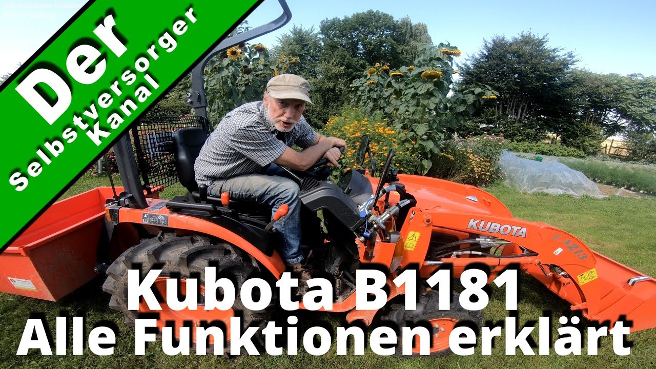 Kubota B1181 Traktor, alle Funktionen erklärt