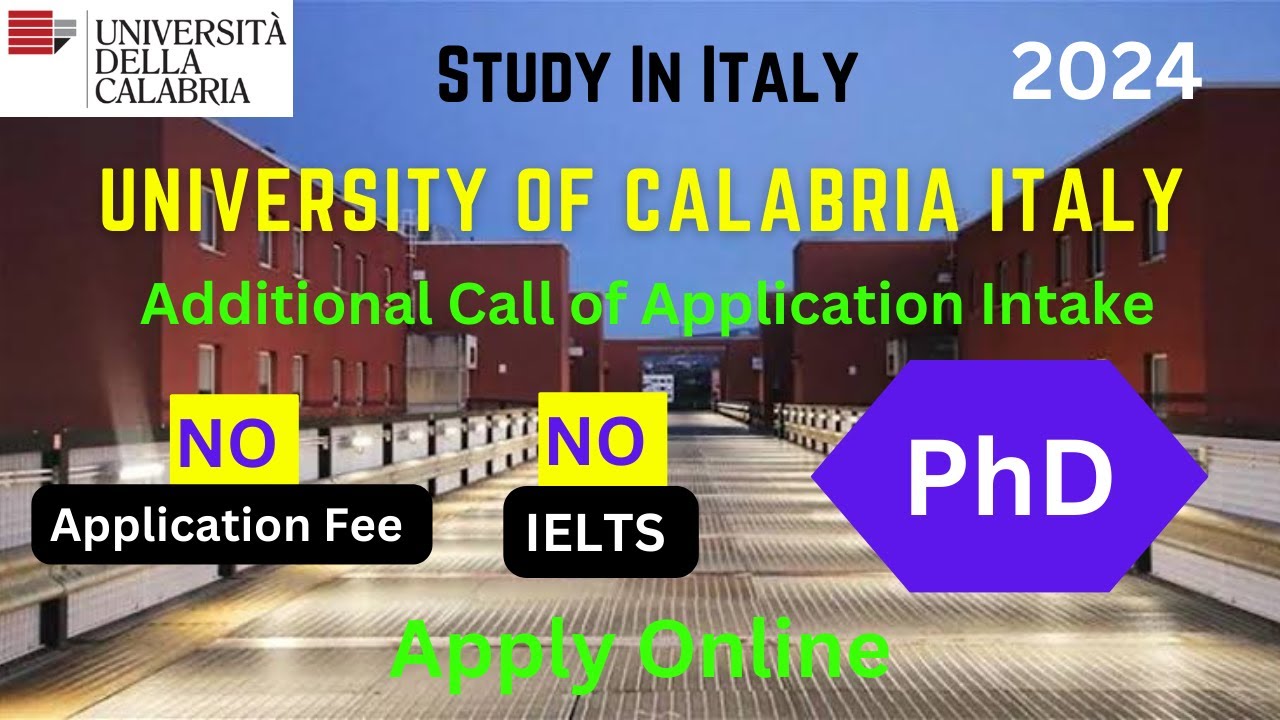 How to Apply University of Calabria Italy 2024 | PhD Admissions Scholarship | NO IELTS | Free Apply