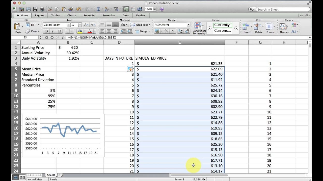 Как моделировать изменения цен акций с помощью Excel (Монте-Карло)