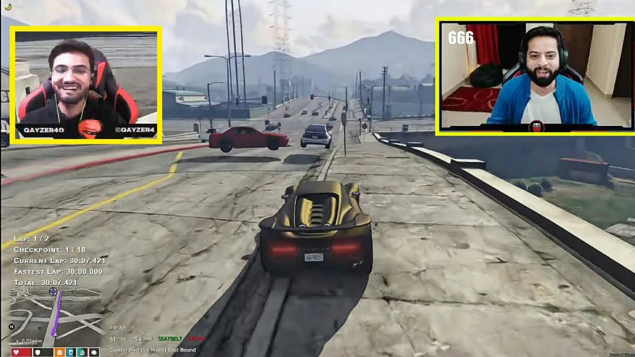 Marlega, Bunny, tillu and Ismail Bhai racing tournament funny moments GTA 5