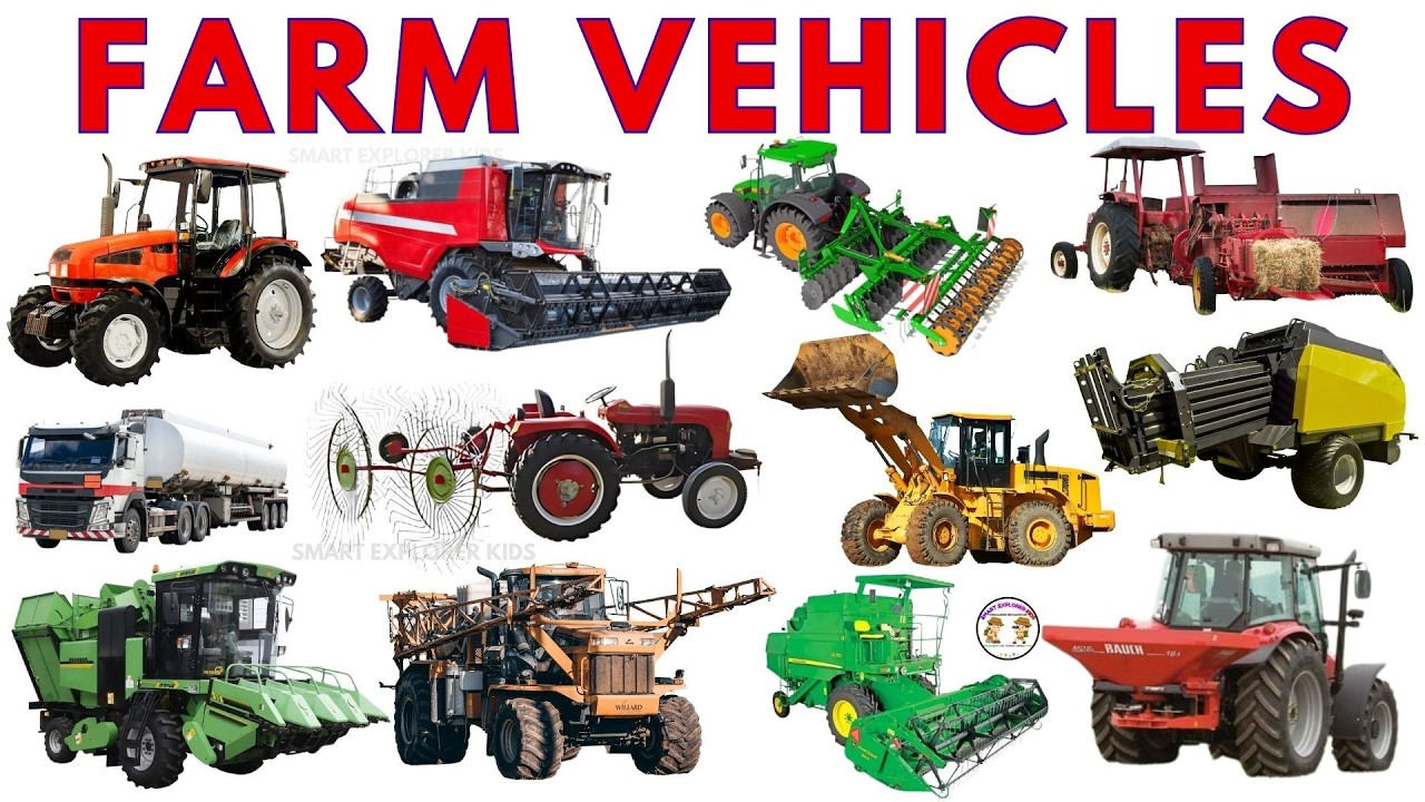 Сельскохозяйственная техника 🚜 | Тракторы и комбайны | Изучаем названия сельскохозяйственной техн...