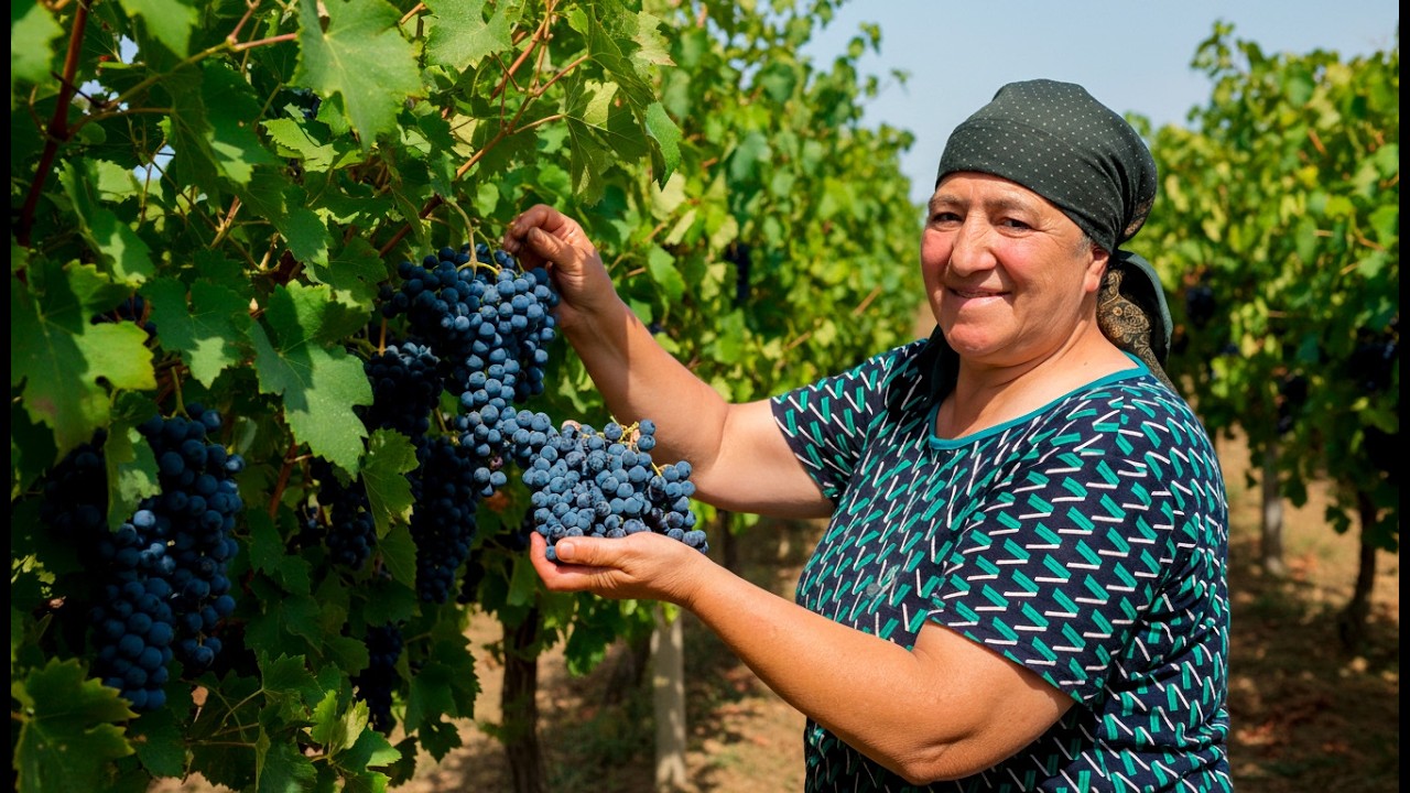 From Vineyard to Jar: Our Family's Sweet Grape Harvest Day🍇 | Relaxing Village Life