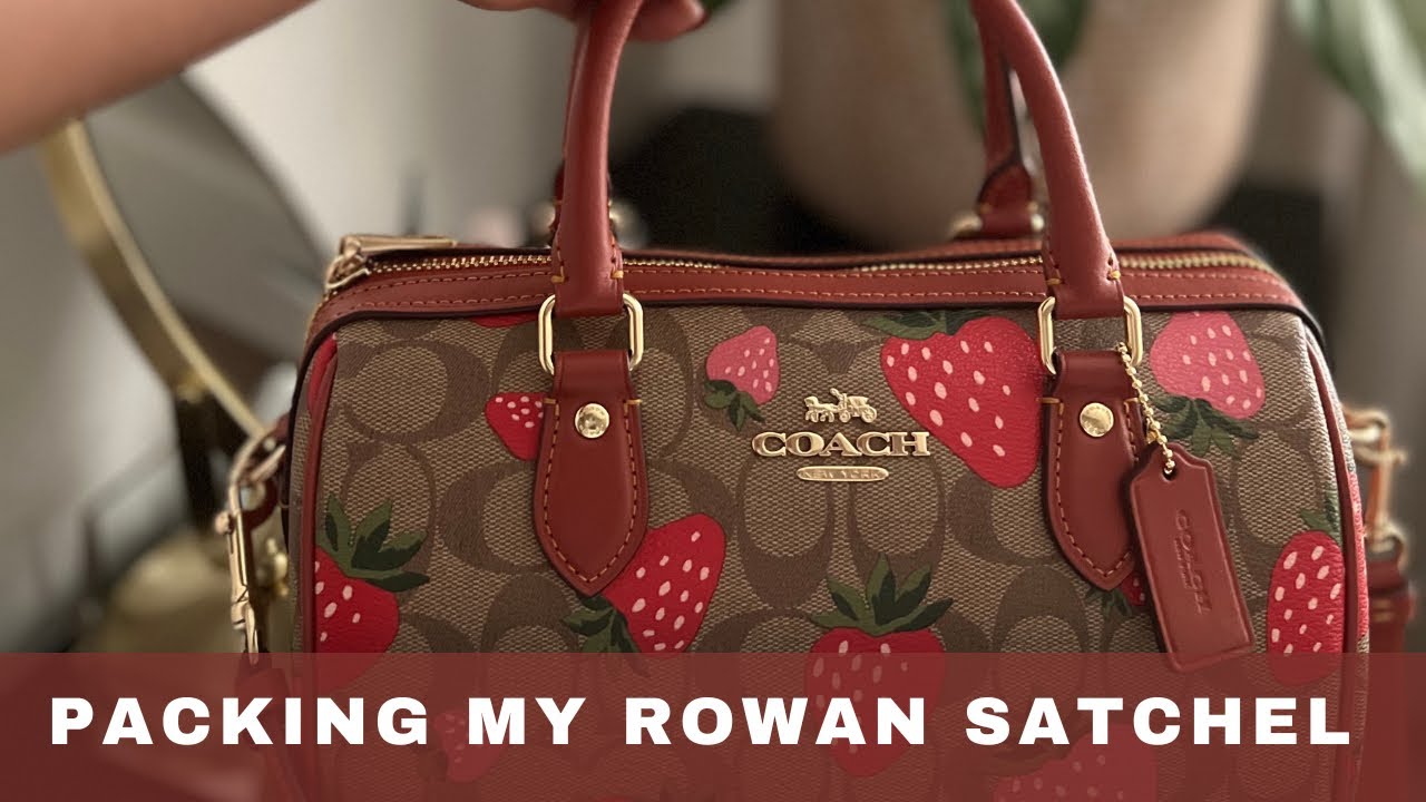 Coach Strawberry Print Rowan Satchel 🍓What Fits & Dimensions