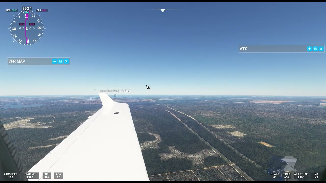 Diamond DA 40 full flight VFR G1000 AP set up Pensacola FL to Ft Walton Beach FL