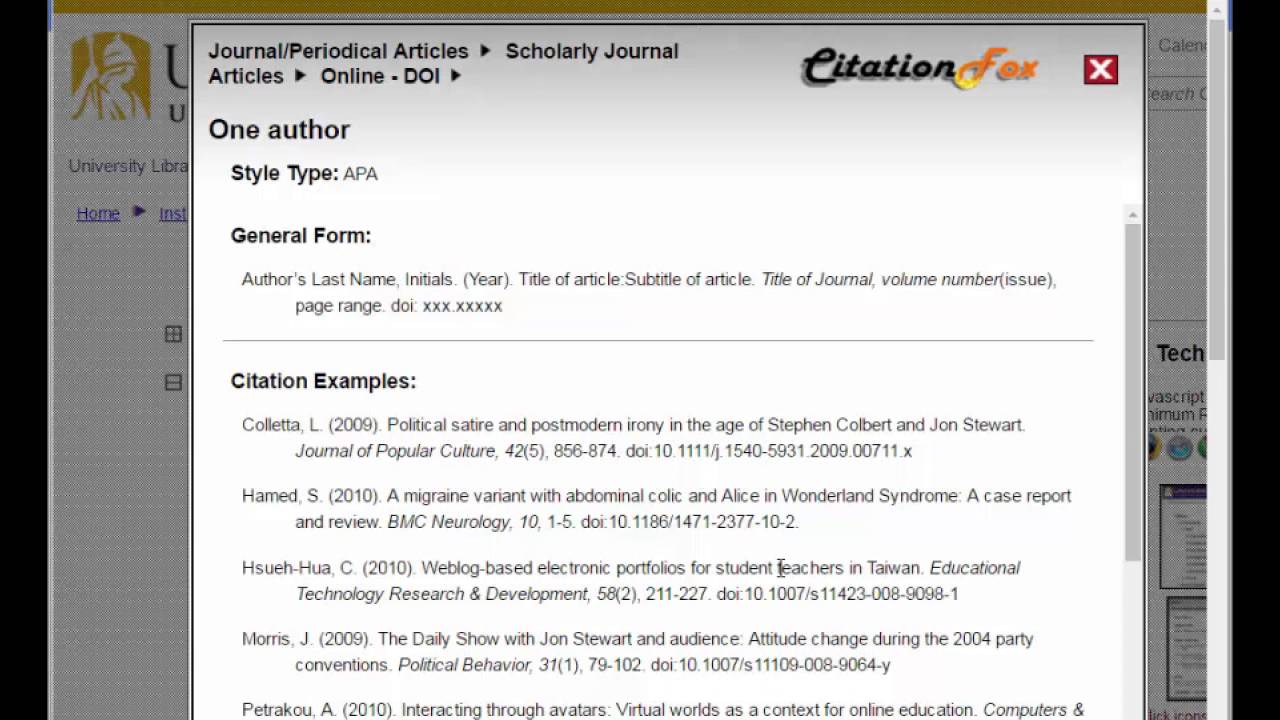 Citing sources and checking citations in APA