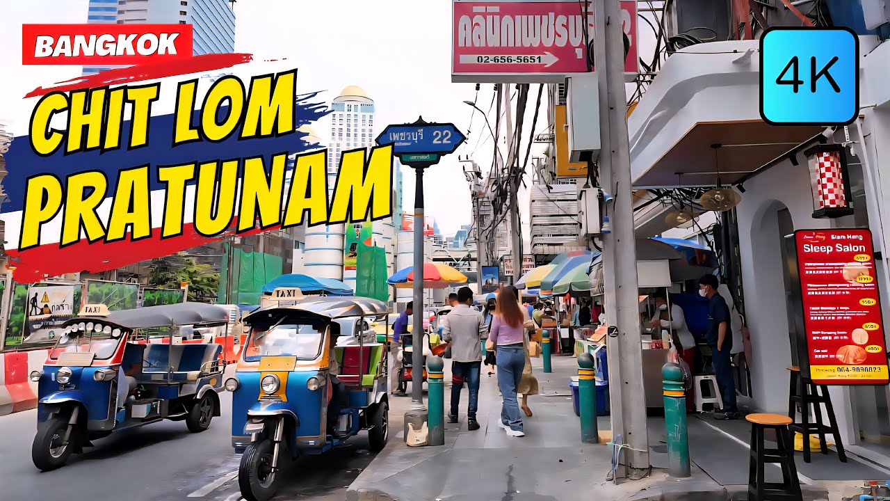 [4K] Chit Lom BTS Station to Pratunam in Bangkok 🇹🇭 Walking Tour (ASMR City Sounds)