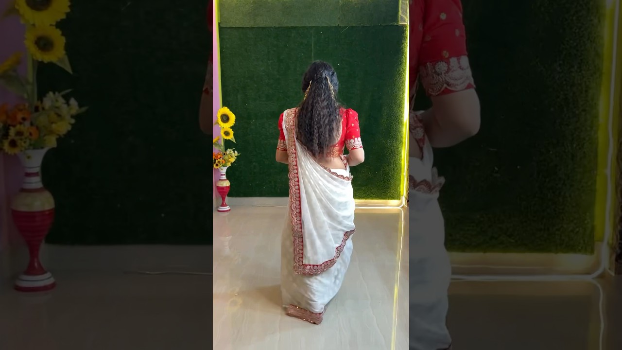 Most Beautiful Traditional Bengali Saree Look🤩Trending Fashion Inspiration🥰 #shortsfeed #trending