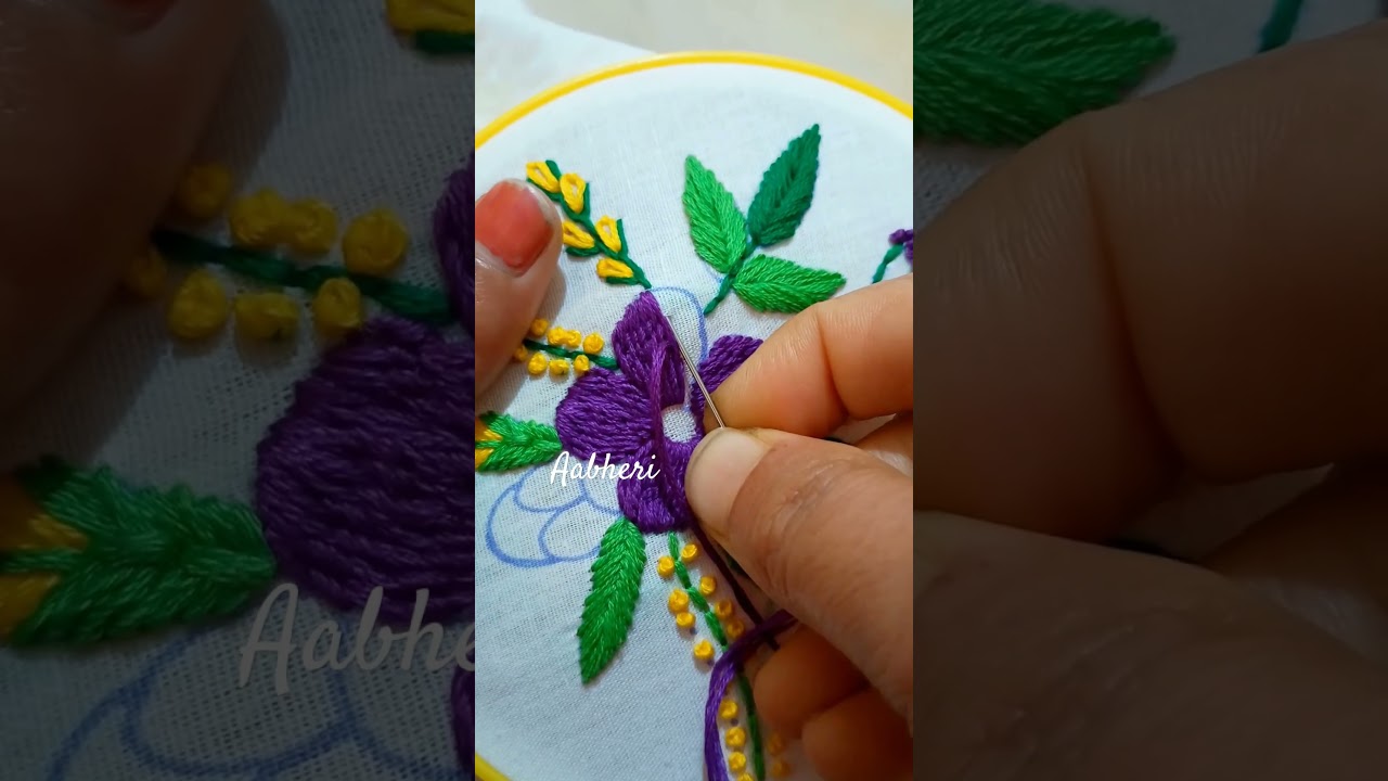 Kashmiri stitch flower 🌺#shorts #embroidery #handembroidery #sewing #handmade #handmadewithlove