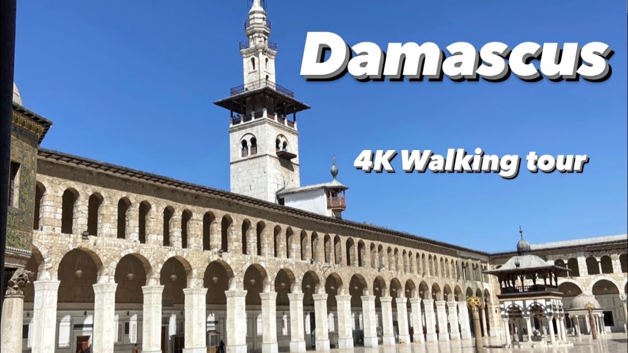 Damascus Syria - Walking tour 4k/60fps. Bab Touma, Al Qassaa, Abassid Square