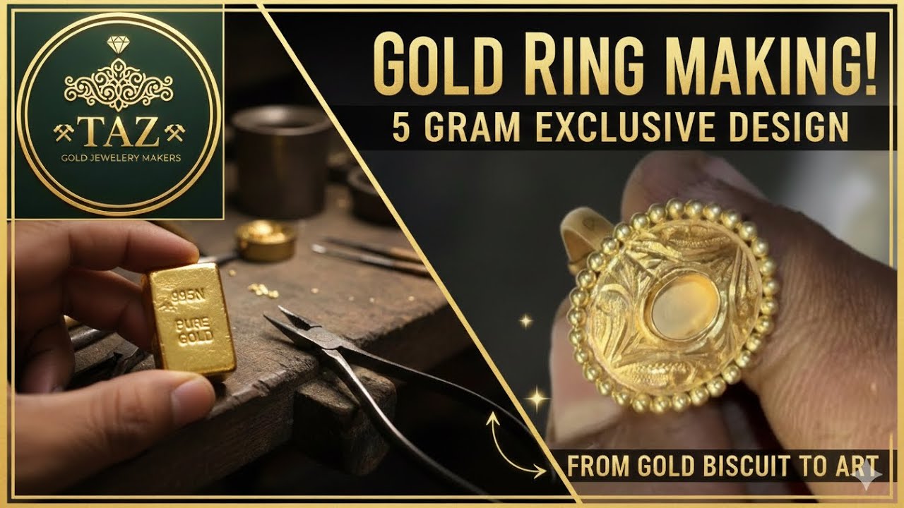 Handmade 22 Carat Gold Ring Crafting | 5g Traditional Indian Bridal Ring