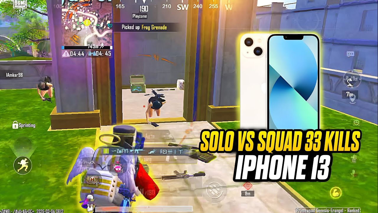 Solo 33 Kills💥 in 60 fps device iPhone 13 BGMI🔥