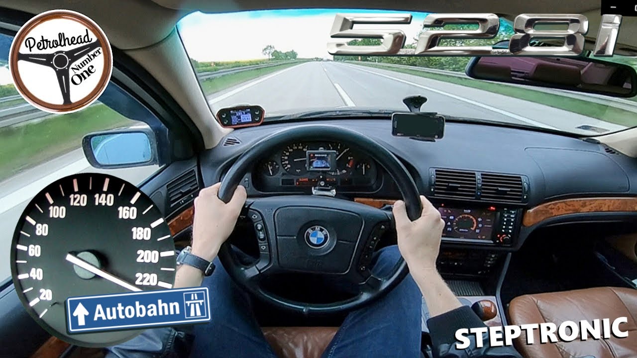 1997 BMW 528i E39 | V-MAX. Pr&oacute;ba autostradowa. RACEBOX 100-200 km/h.