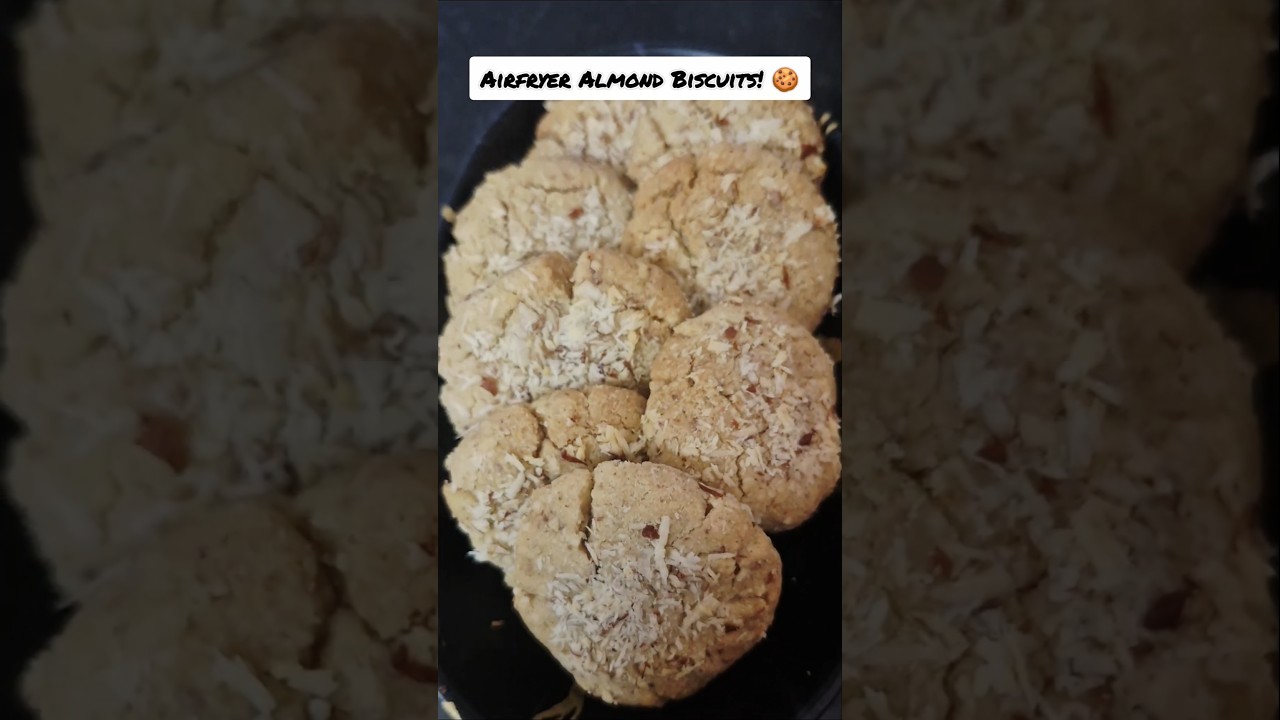 No Maida❌ No Oven!10-Min Airfryer Almond Biscuits🍪