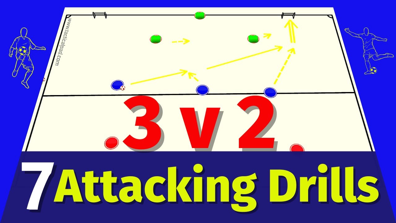 🎯 Best Soccer Drills: 3v2 Attacking Skill Practice (2021)