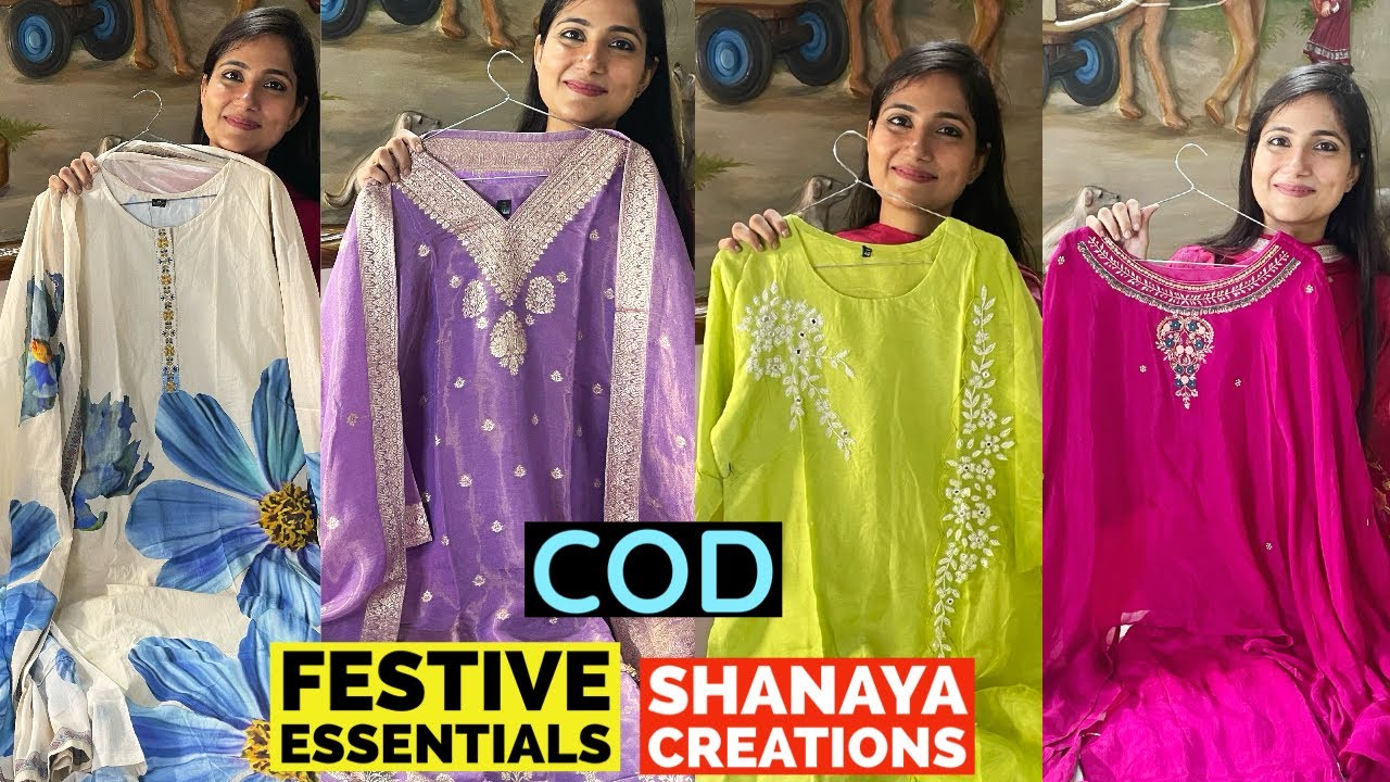 Shanaya Creations Brings You Stunning Cotton Kurti 3 Piece & Party Wear Suits, Kaftans & Sharara Set