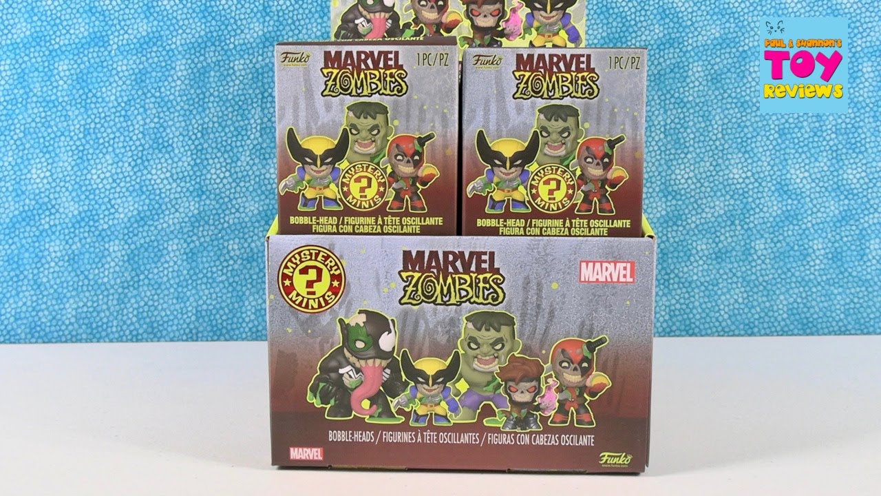 Marvel Zombies Bobble Head Figures Funko Mystery Minis Unboxing Review | PSToyReviews