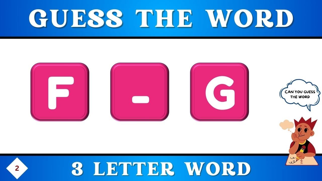 Fill in the missing letters and Complete the words (3 letter words) | Word puzzle game - #2