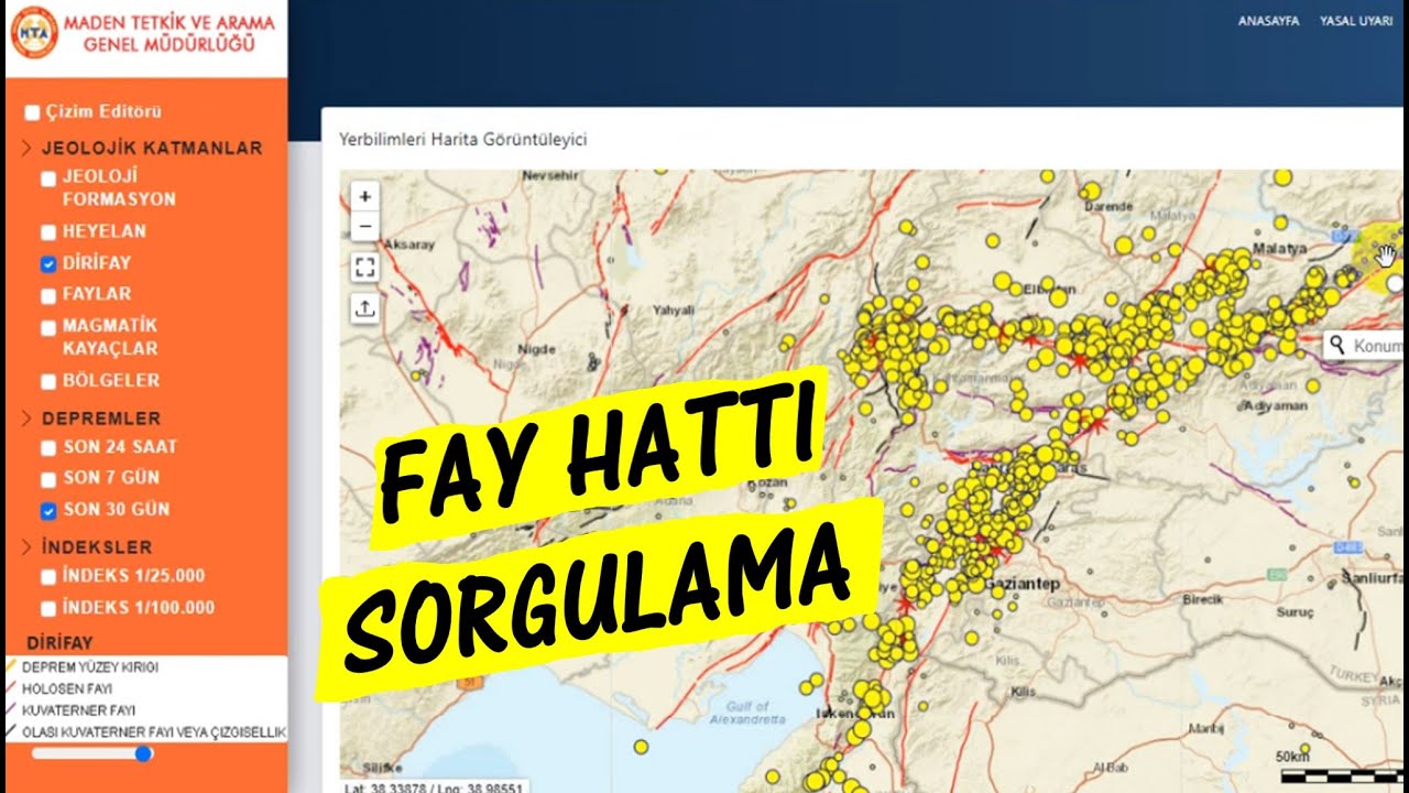 Fay Hattı Sorgulama Ekranı I MTA
