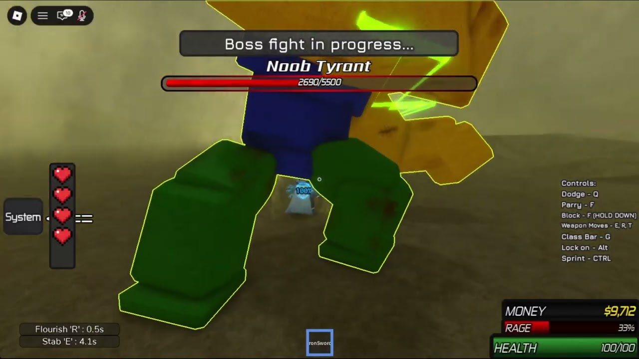 Lore Accurate Boss Fights - Noob Tyrant (Melee Solo)
