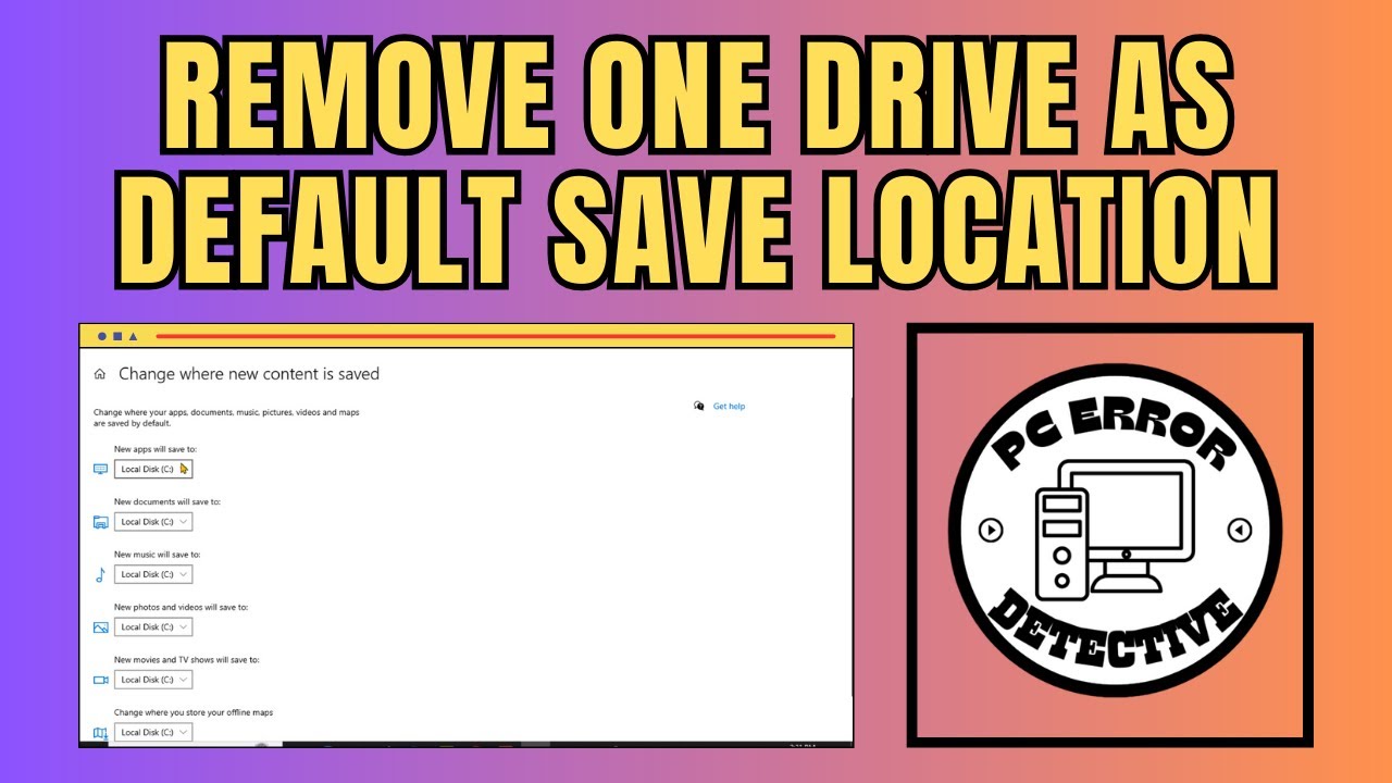 How to Remove OneDrive as Default Save Location