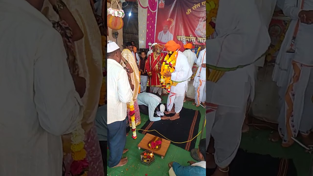  मुडाणा येथे चार्तुमास सप्ताह समाप्ती  निमित्त तानाजी महाराज यांचे स्वागत