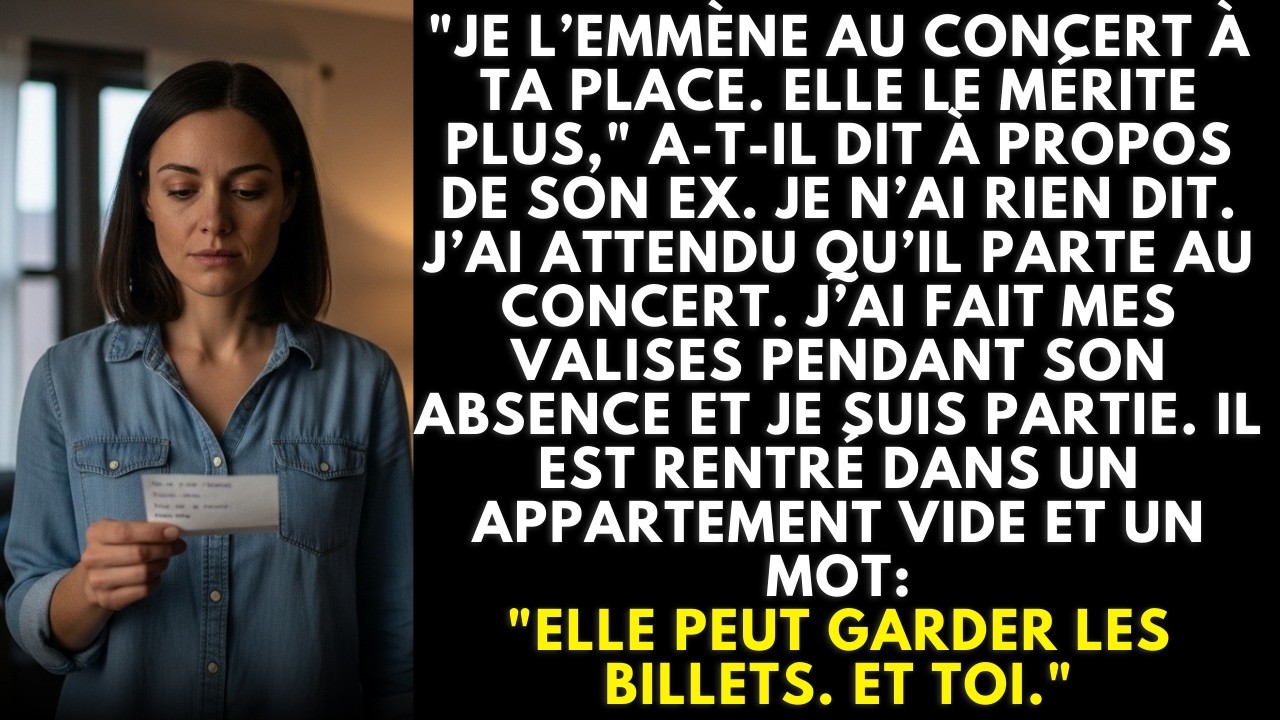 Il Offrit Les Billets À Son Ex — Je N'ai Rien Dit, Sauf Un Mot Sur La Table Avant De Partir