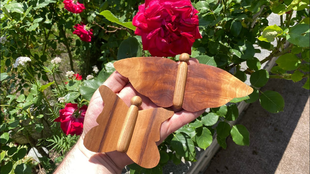 Schmetterlinge drechseln aus Holz und Furnier 🦋 Schreiner Drechsler Woodturning Holzdeko