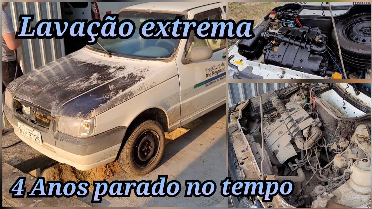Lavamos o fiat uno do leilão. Vejam o resultado dessa lavação extrema