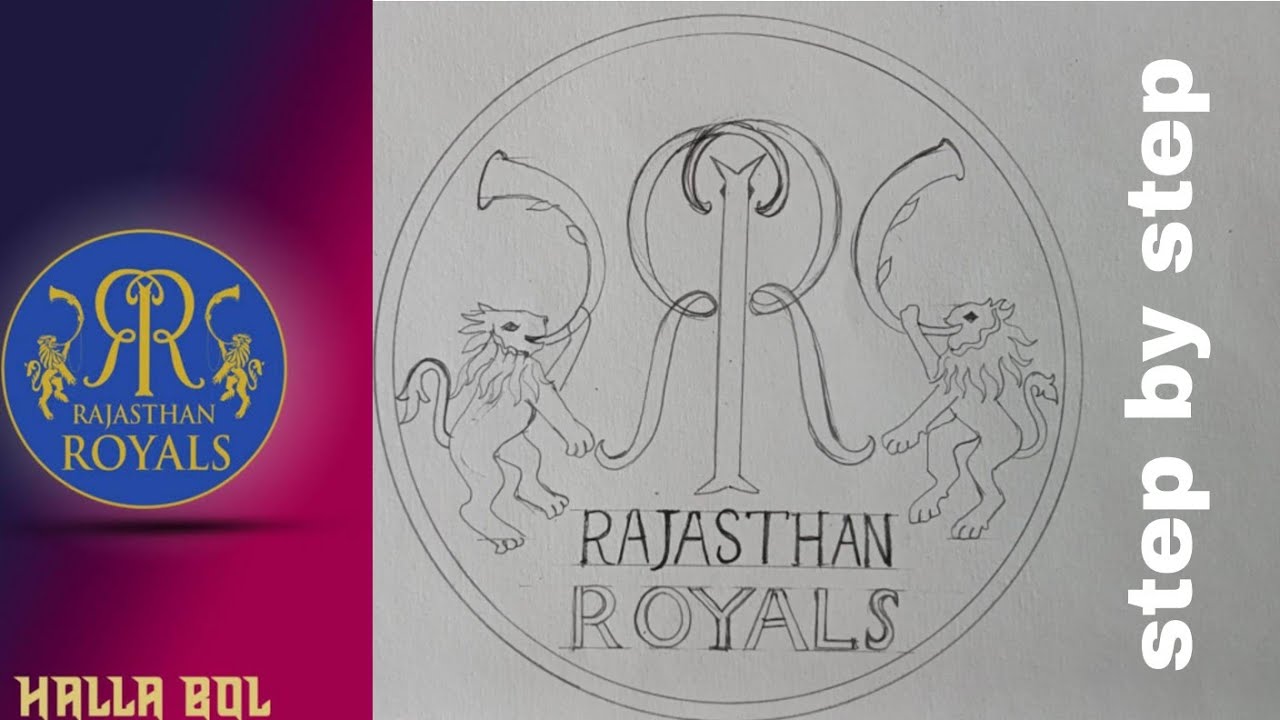 How to draw Rajasthan Royals Logo (Ipl Team)/How to draw RR logo/Rajasthan Royals Logo drawing