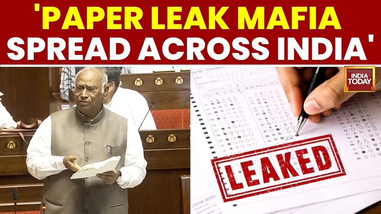 Mallikarjun Kharge Questions Intelligence Failure in NEET Paper Leak Case | Rajya Sabha | Congress