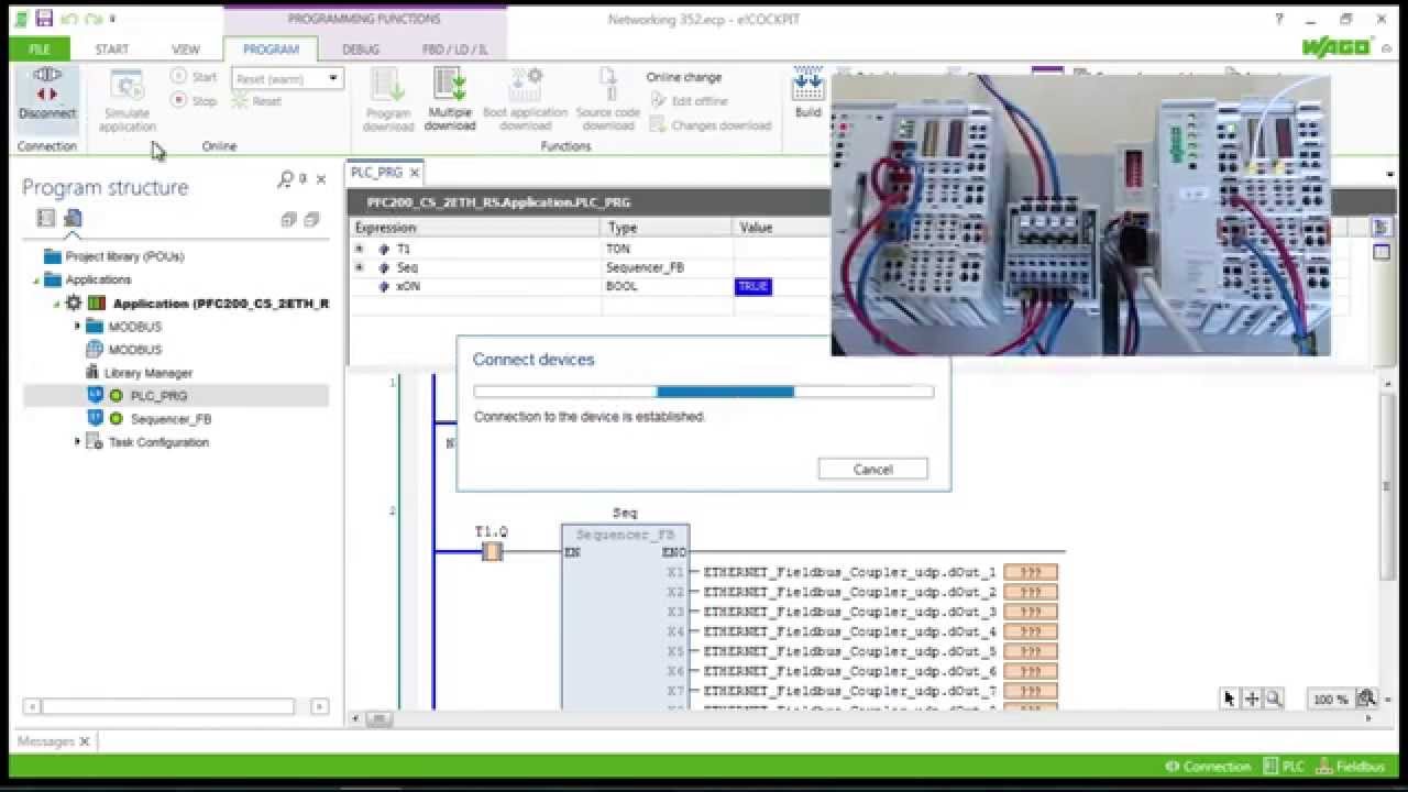WAGO e!COCKPIT Networking Remote I/O