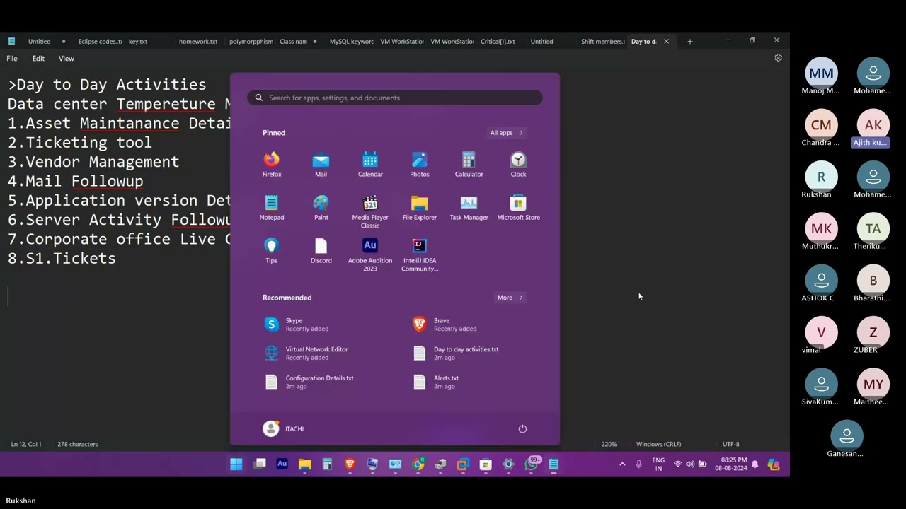 Desktop Support Roles and  Day Today activities experience shared by Student explained in Tamil