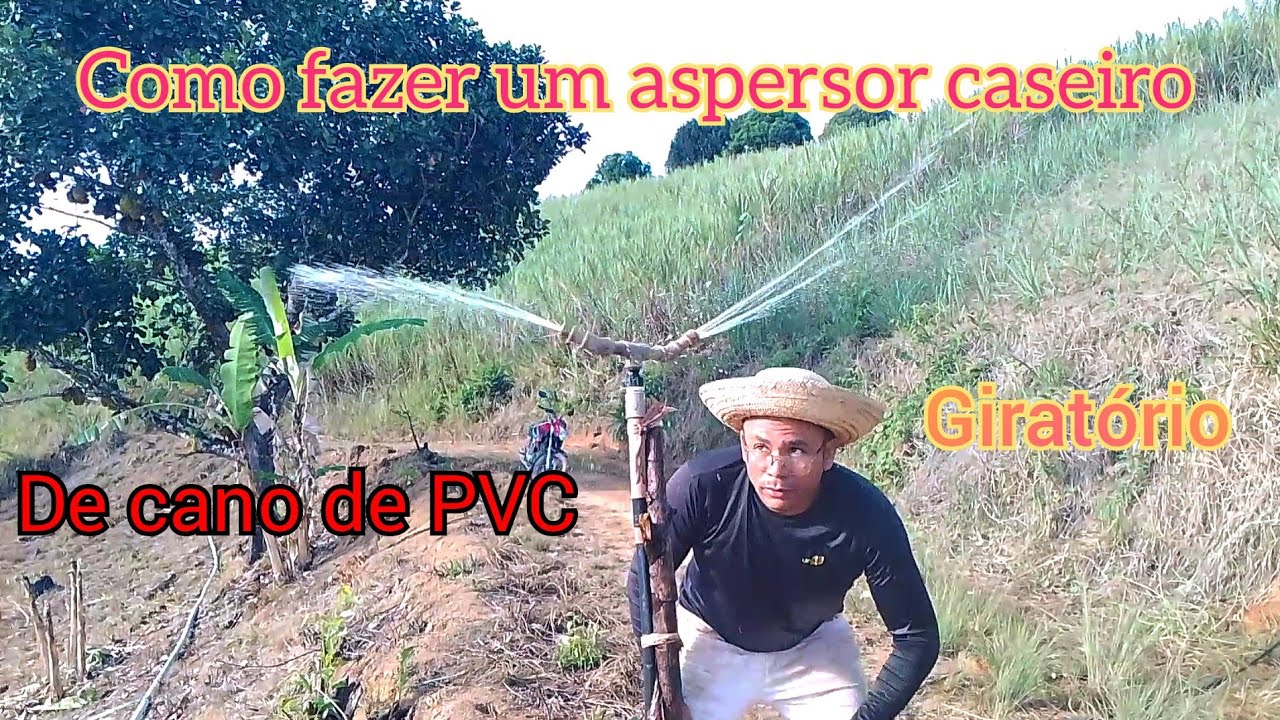 aspersor caseiro de PVC giratório