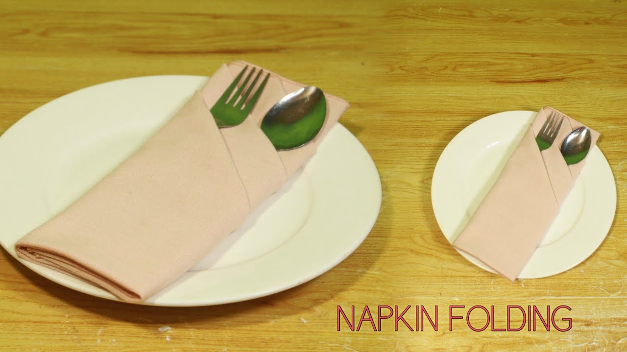POCKET TABLE NAPKIN FOLDING WITH SPOON AND FORK