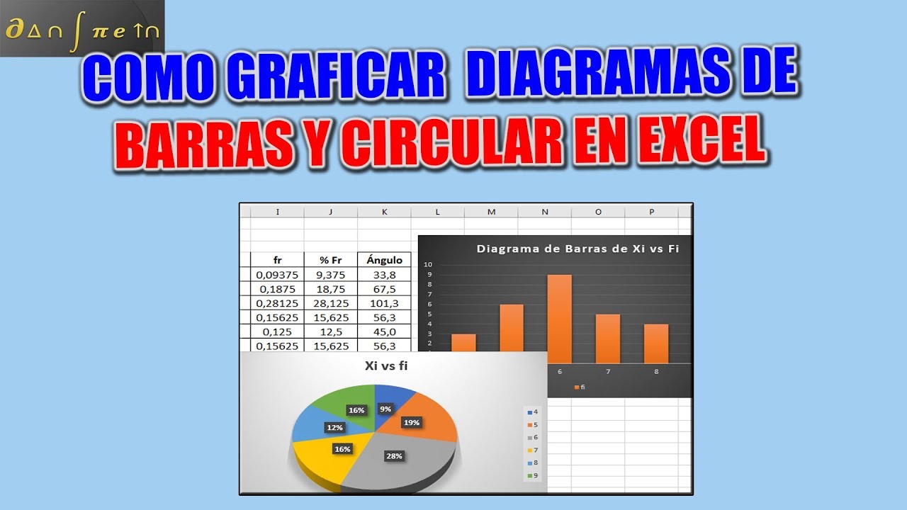 Como grafica el diagrama de barras y circular en una tabla de frecuencias de Excel