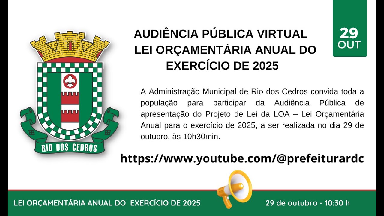 AUDIÊNCIA PÚBLICA LOA – LEI ORÇAMENTÁRIA ANUAL DO EXERCÍCIO DE 2025