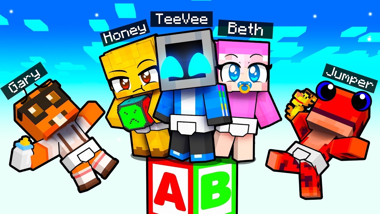 10 Friends on ONE DAYCARE BLOCK in Minecraft!