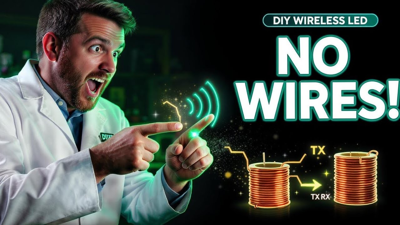 DIY Wireless LED ｜ How to Transmit Wireless Power Induction ｜ Magic Science Trick
