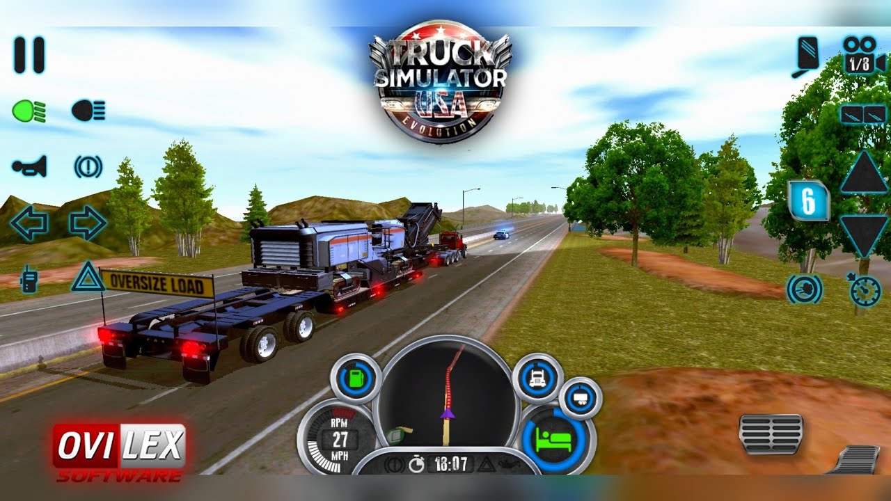 Truck Simulator USA Evolution - GamePlay #1 (Oversized Load Police Escort & Truck Customization)