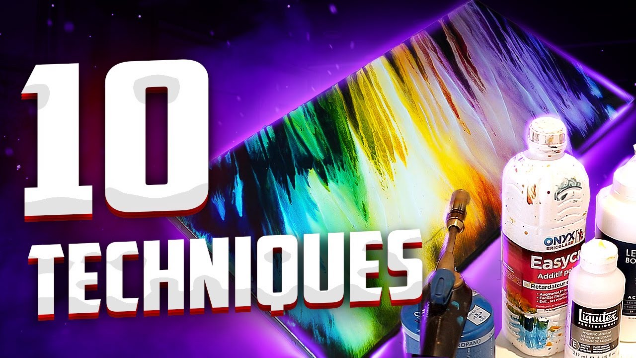 🎨 Les 10 TECHNIQUES &agrave; connaitre - Peinture acrylique d&eacute;butant TUTO 2021