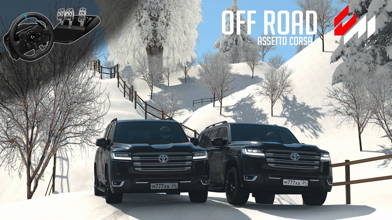 LAND CRUISE 300 🔥 OFF ROAD / თოვლში 🔥 ASSETTO CORSA + WHEELCAM / LOGITECH G923